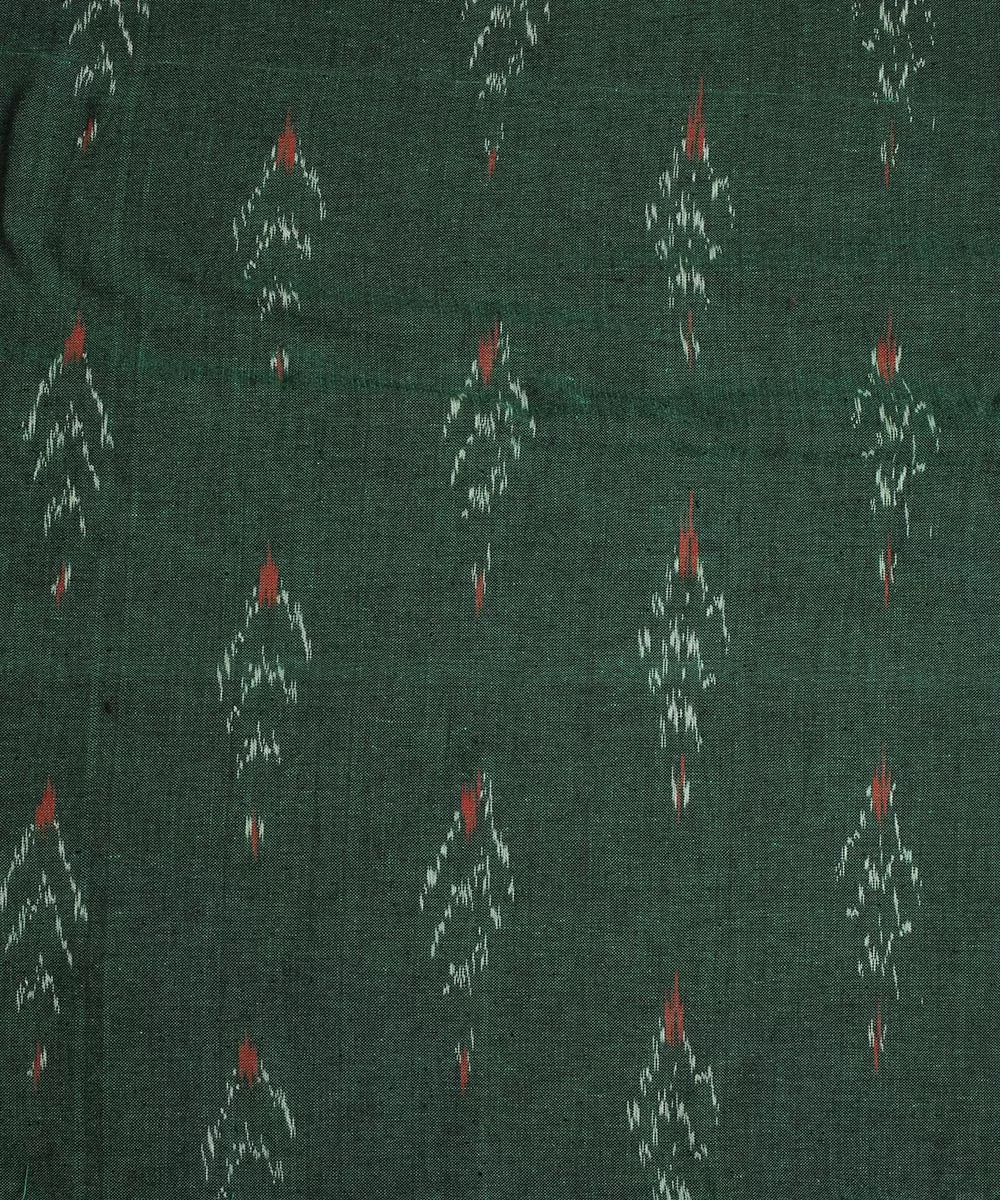 2.5 m Dark green cotton handloom pochampally ikat fabric