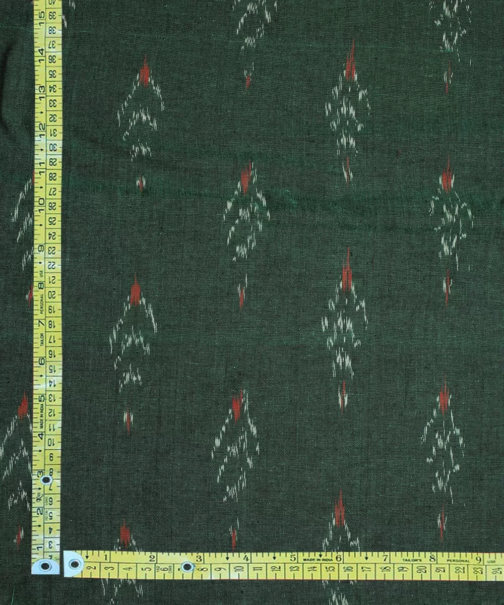 2.5 m Dark green cotton handloom pochampally ikat fabric