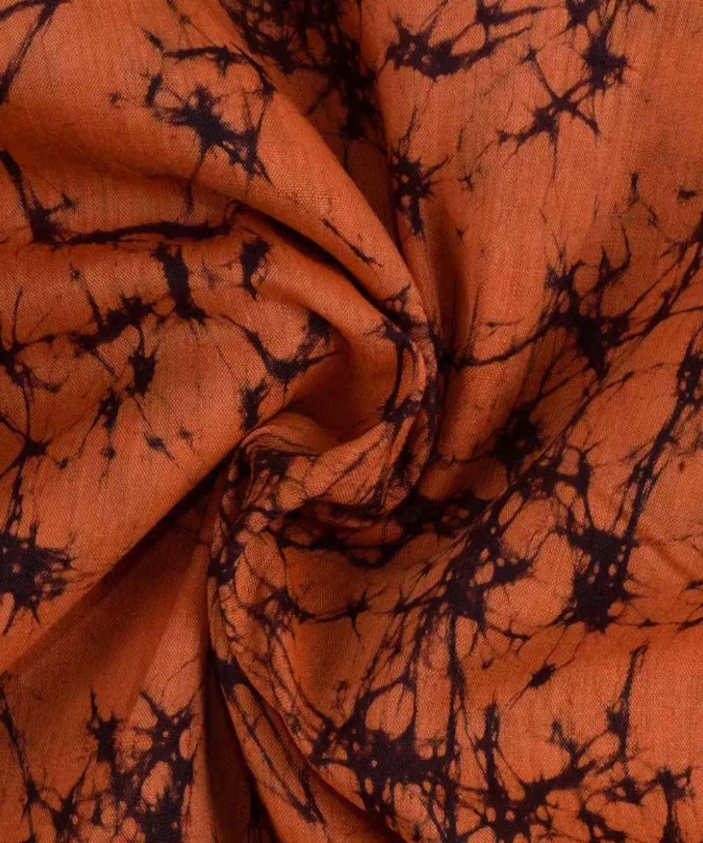 2.5m abstract orange batik handloom mulberry silk kurta material