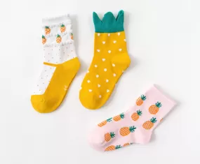 3 Pack Kids' Socks | Cotton | Pineapple