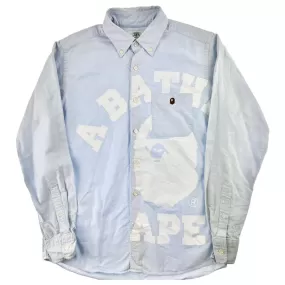 Bape college logo button long sleeve shirt size M