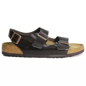 Birkenstock Milano 0034701 Unisex Birko-Flor Sandals - Dark Brown Shiny