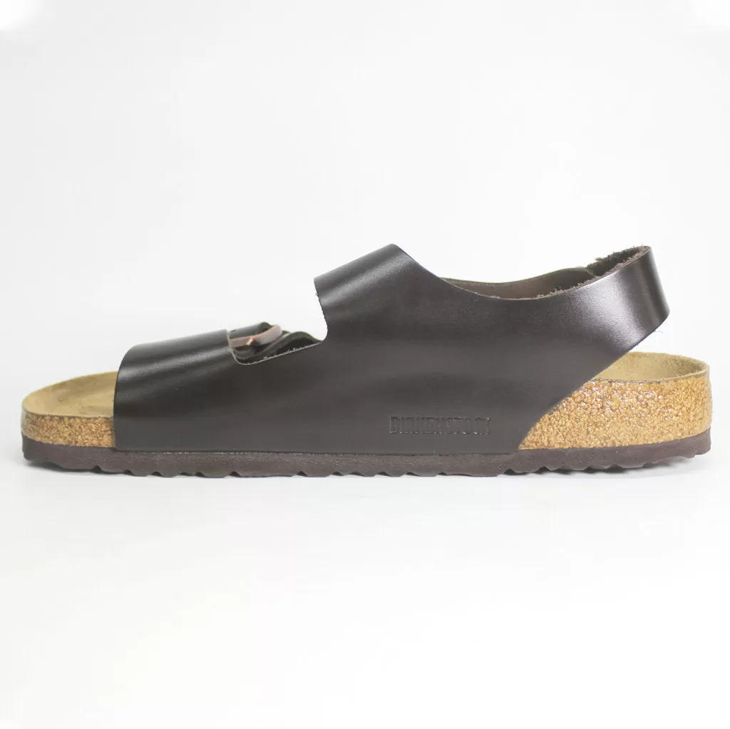 Birkenstock Milano 0034701 Unisex Birko-Flor Sandals - Dark Brown Shiny