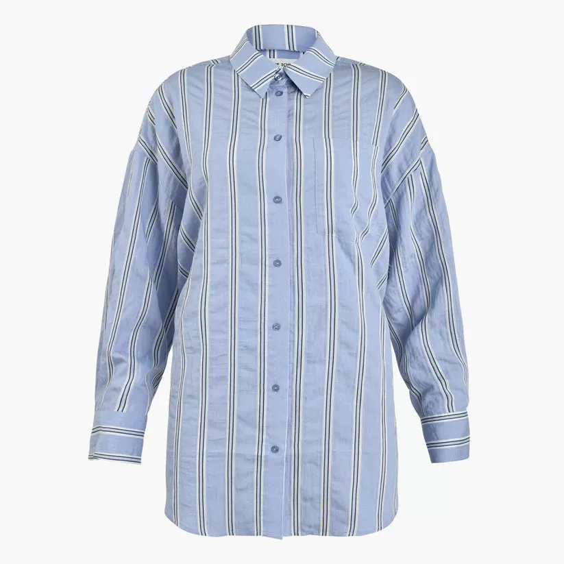 BLUSE OVERSIZE LIGHT BLUE STRIPES SOFIE SCHNOOR