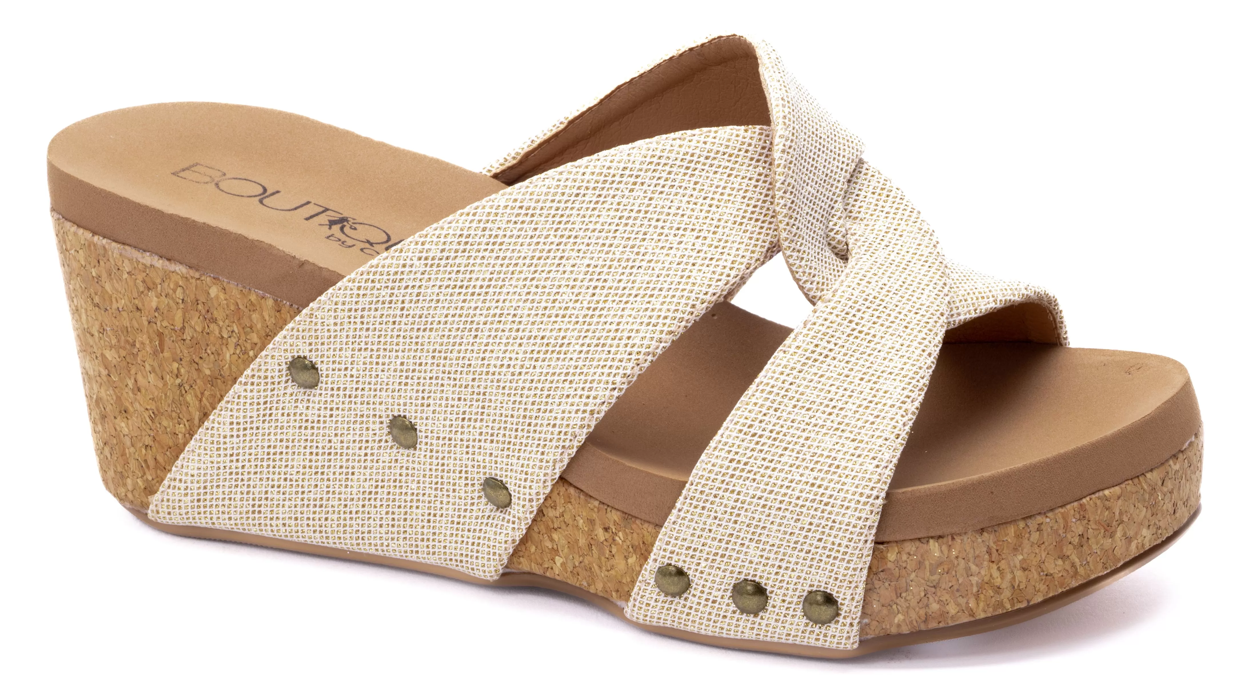 Bonny Gold Shimmer Wedge by Corky’s