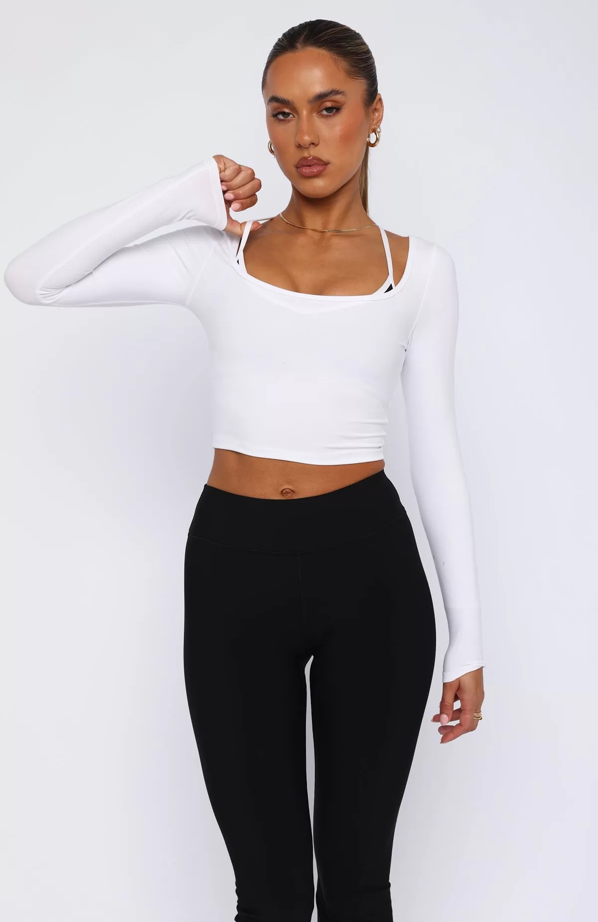 Can't Lose Long Sleeve Crop White