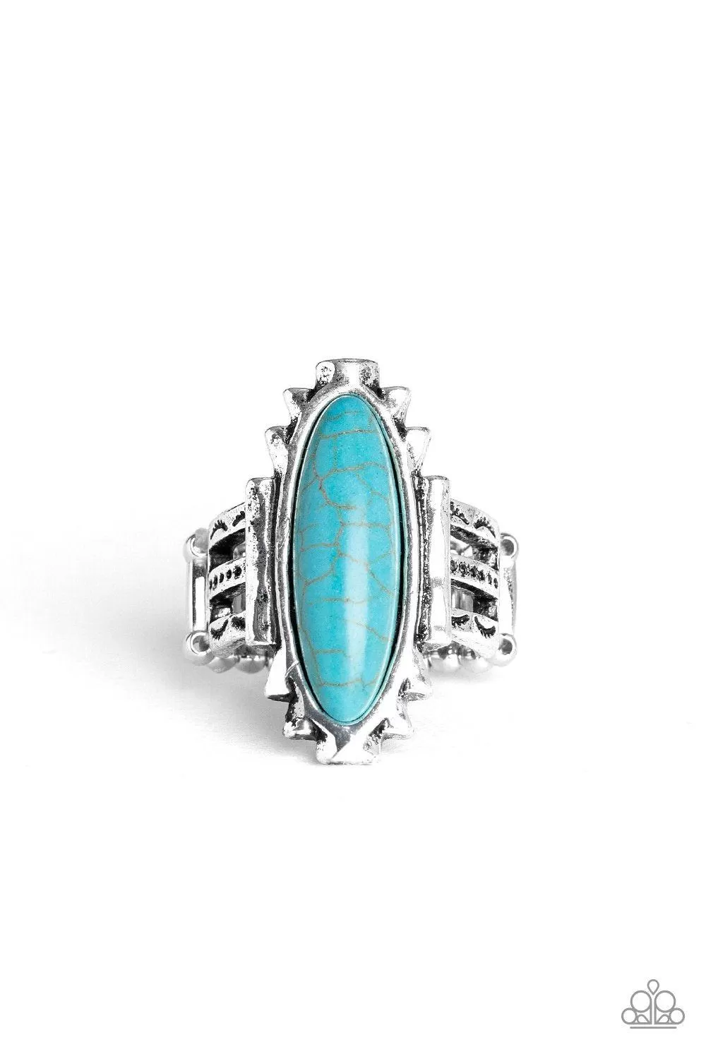 Canyon Colada Turquoise Blue Stone Ring - Paparazzi Accessories