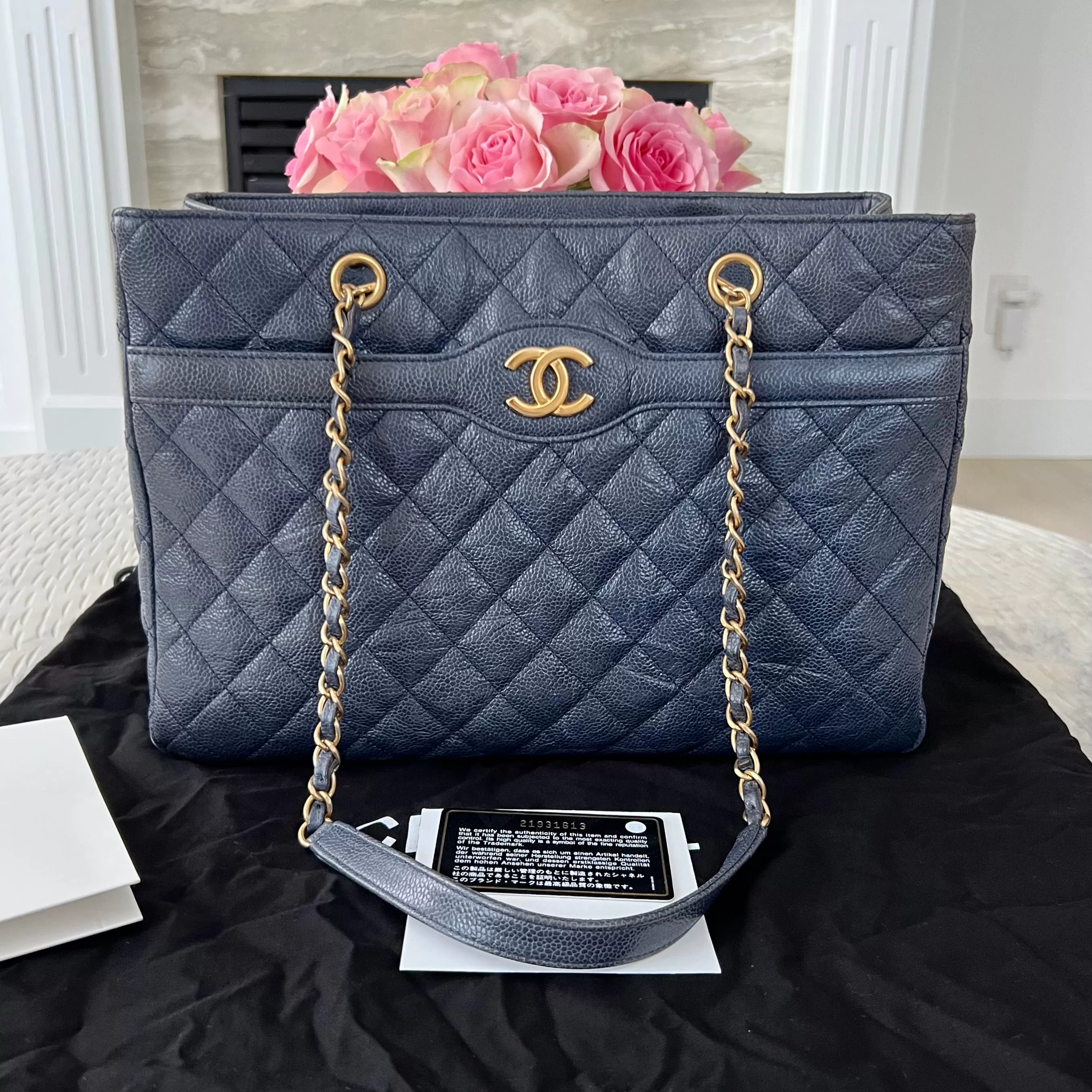 Chanel Quilted Caviar Tote Bag