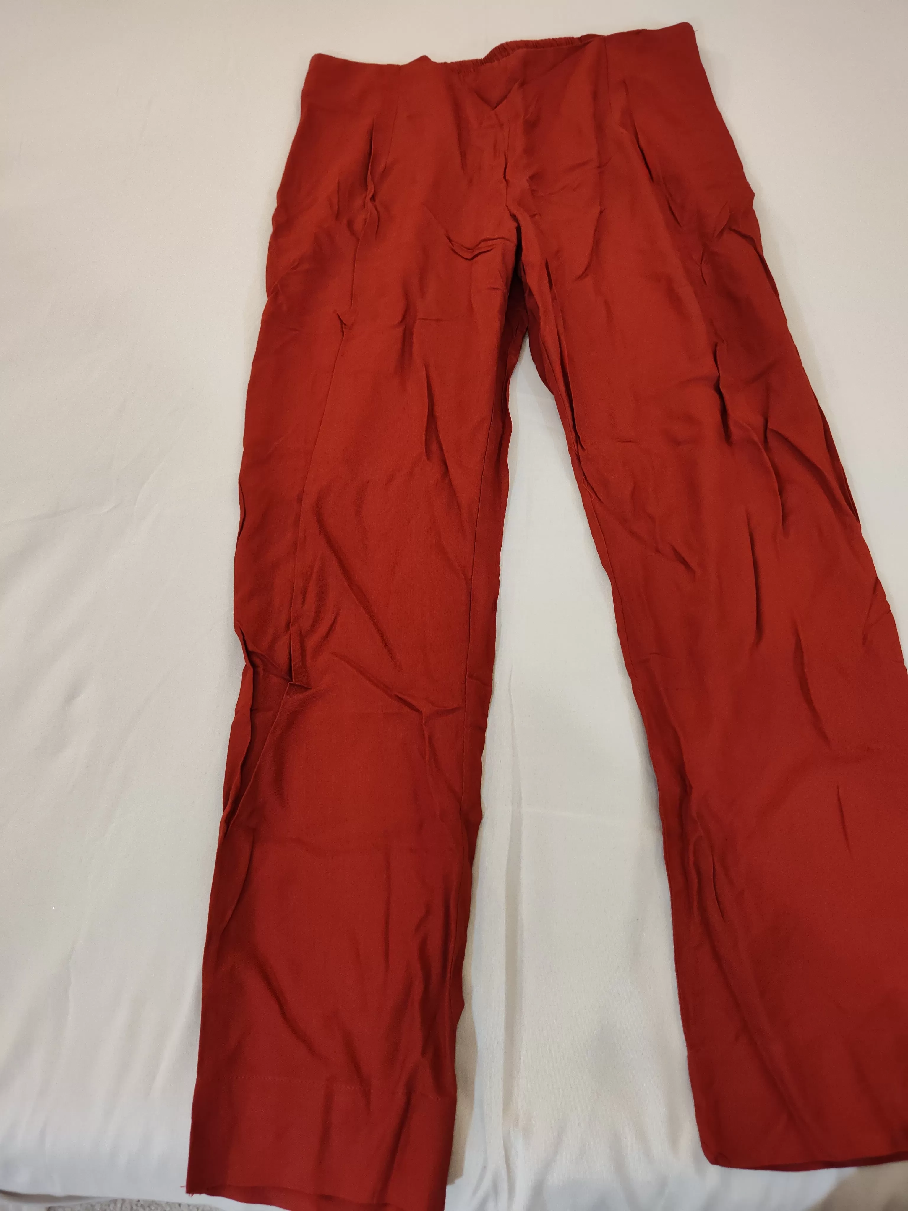 Charming Red And Yellow Color Plain Palazzo Pants For Women