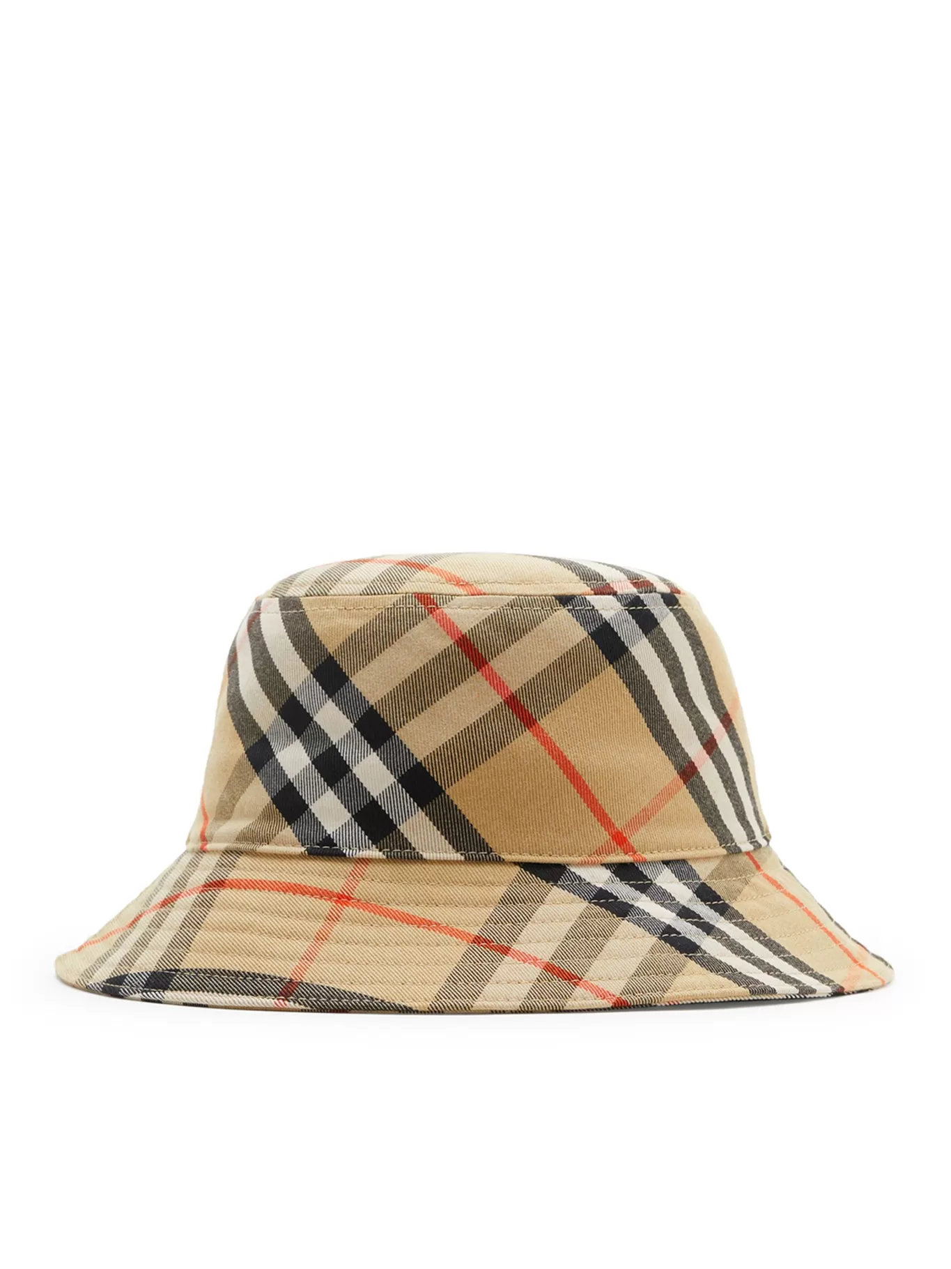 Check cotton blend bucket hat