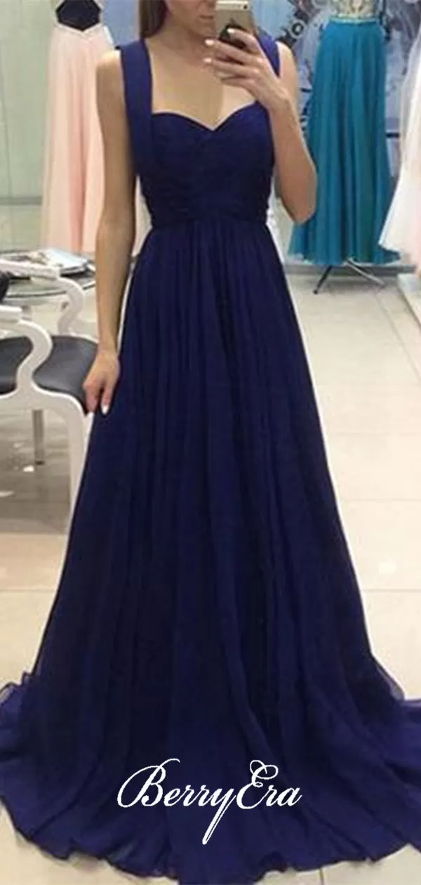 Chiffon A-line Newest Prom Dresses, Cheap Prom Dresses, Simple Prom Dresses