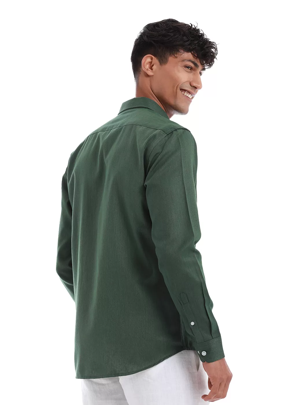 Cilantro Green Blended Linen shirt