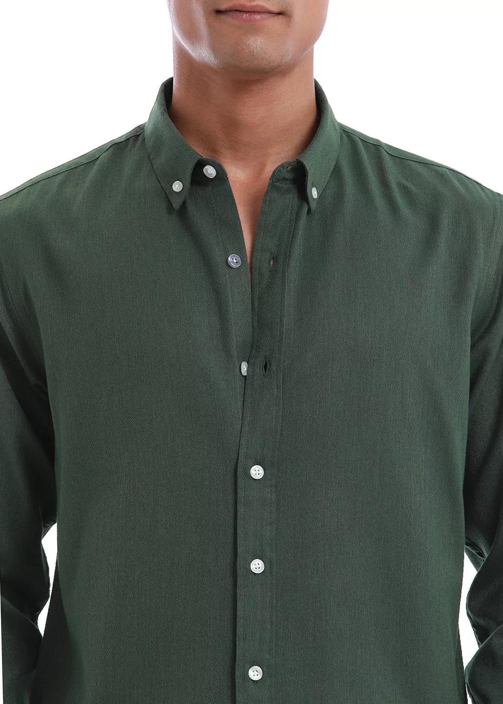 Cilantro Green Blended Linen shirt