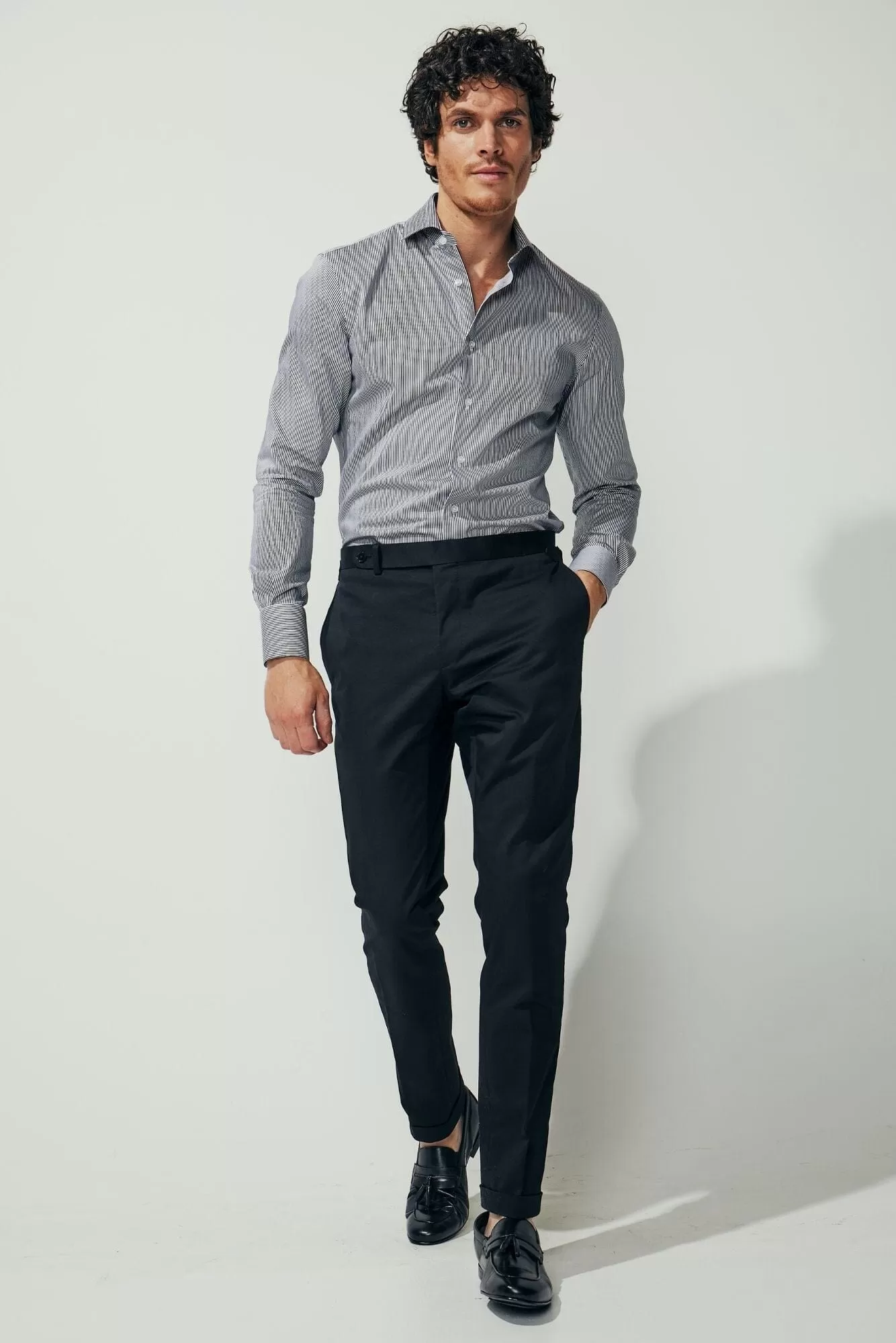 Como Trouser - Black Cotton Stretch