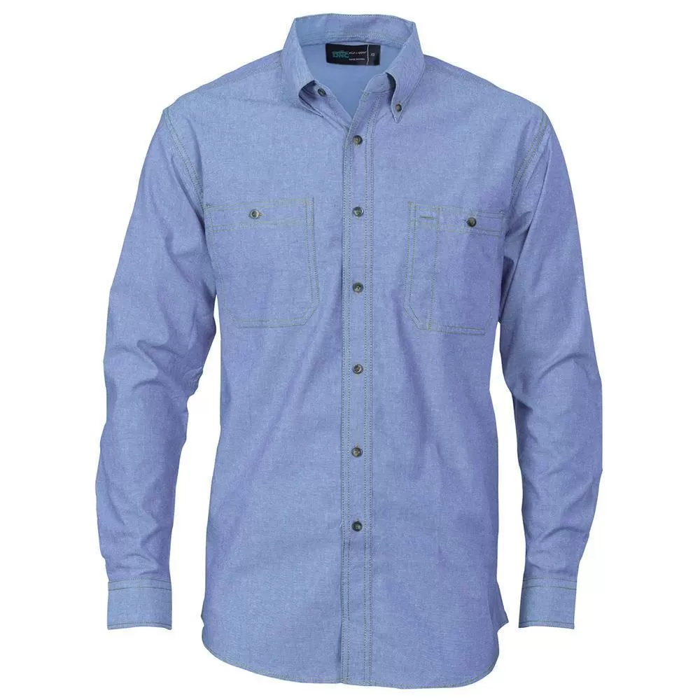 Cotton Chambray Long Sleeve Shirt