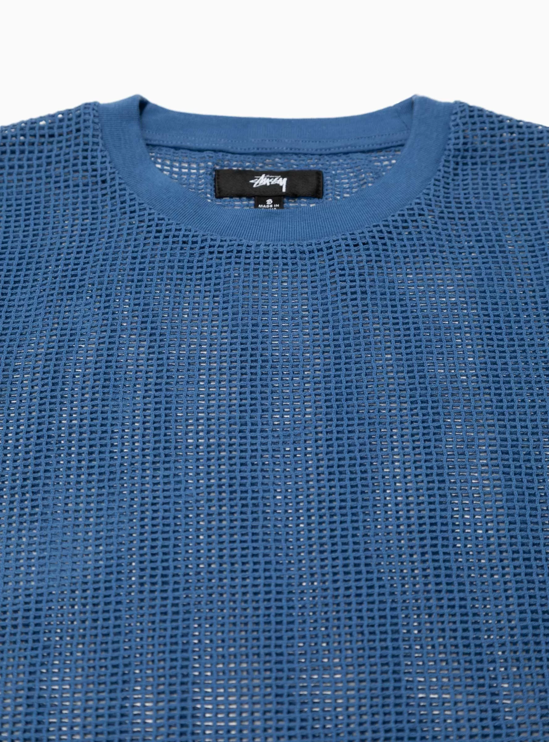 Cotton Mesh T-shirt Ocean Blue