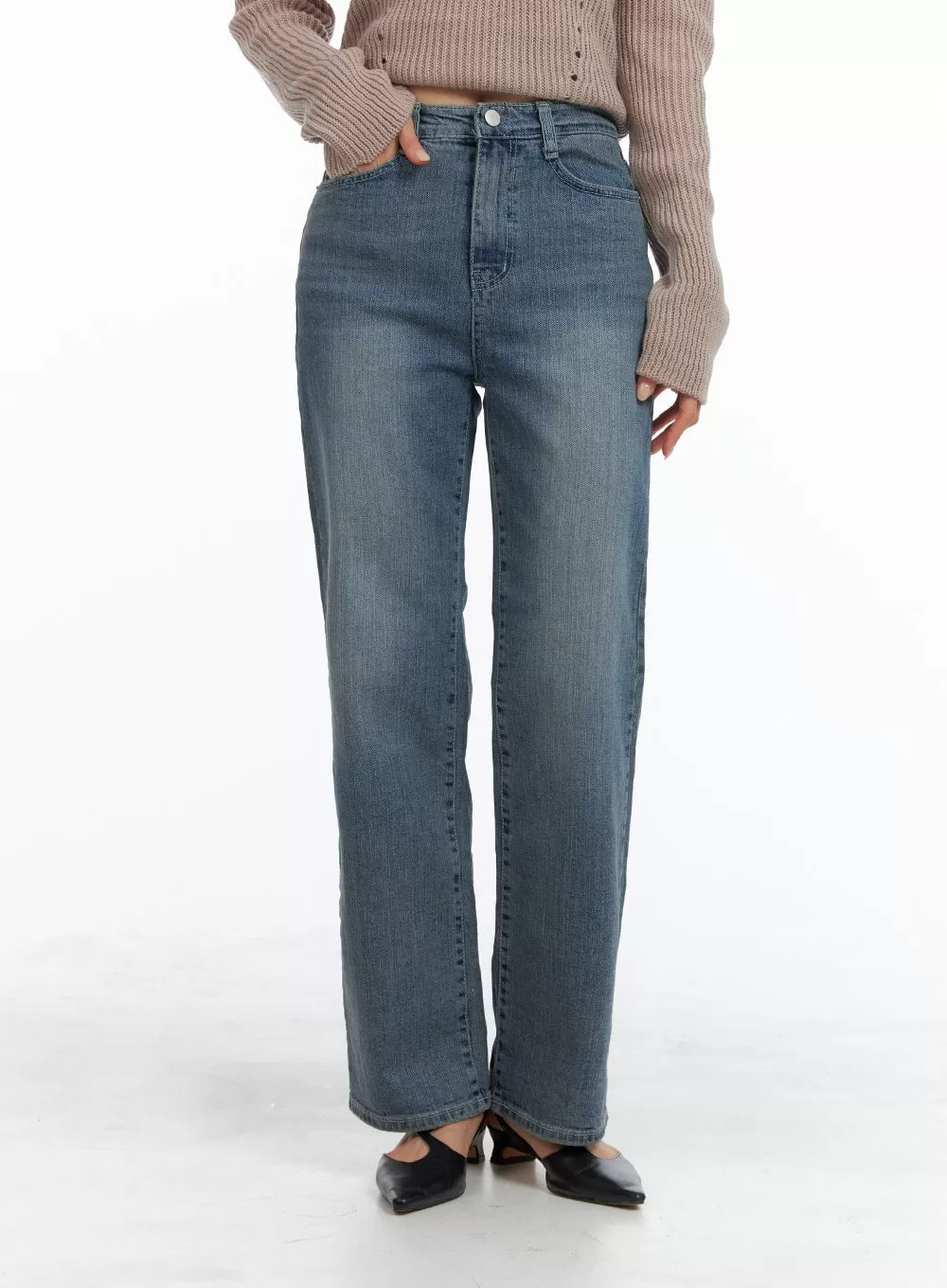 Cotton Washed Straight Leg Pants OM420