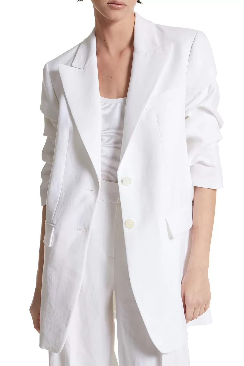 Crushed Sleeve Boyfriend Blazer