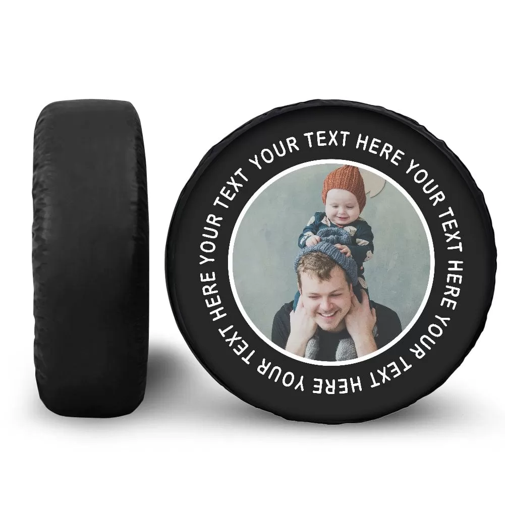 Custom Photo&Text Spare Tire Cover Wheel Cover Protectors Car Accessories 14/15/16/17/18