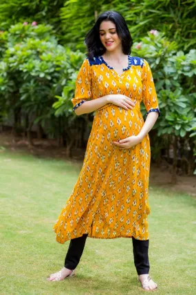 Daffodil Yellow Maternity & Nursing Kurta