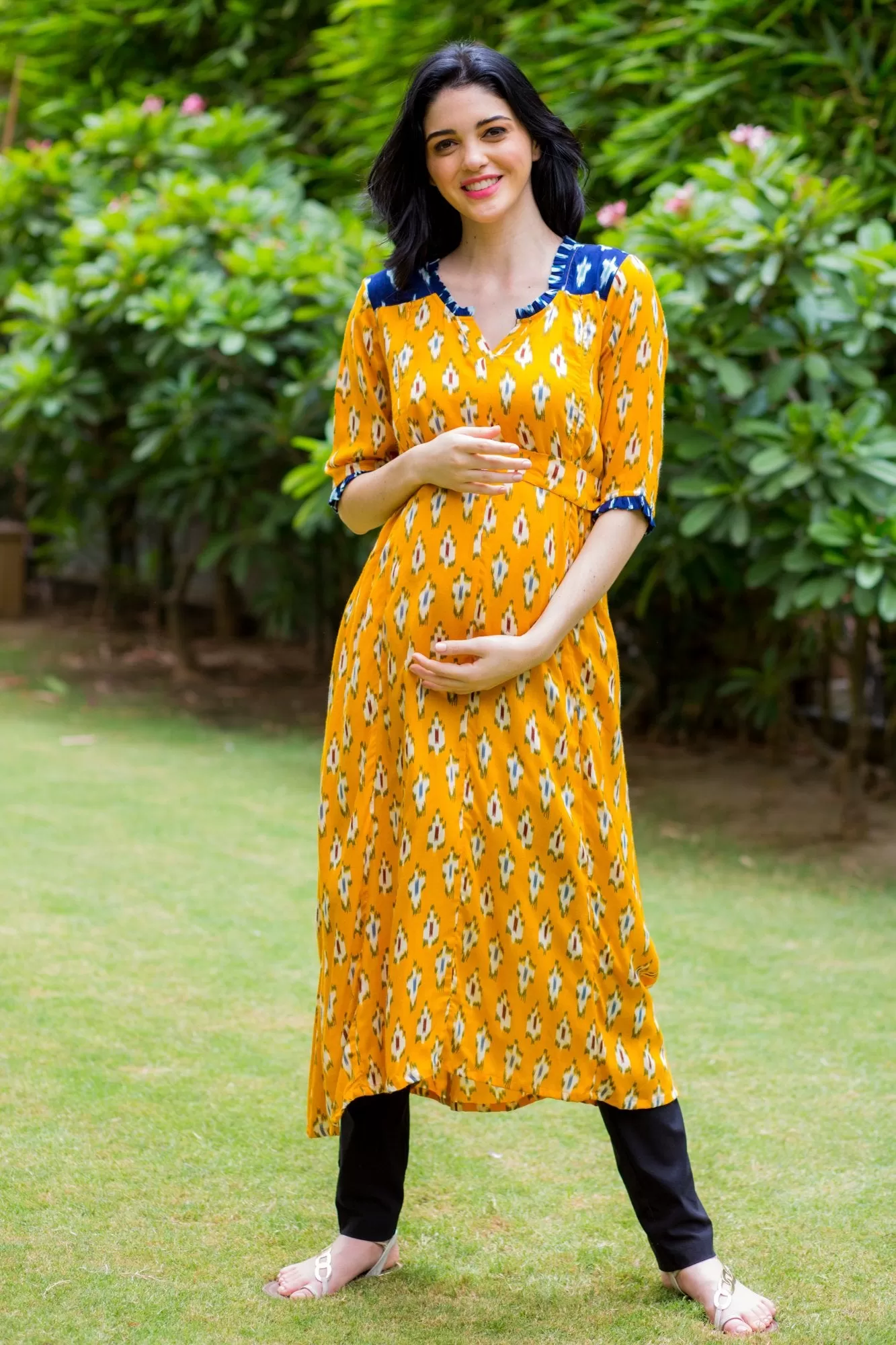 Daffodil Yellow Maternity & Nursing Kurta