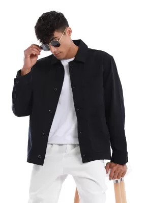 Dark Navy Cotton Drill Jacket