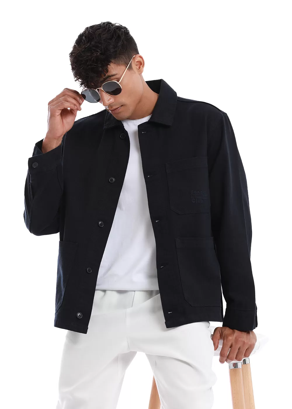 Dark Navy Cotton Drill Jacket