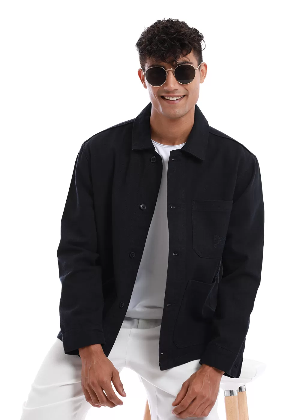 Dark Navy Cotton Drill Jacket