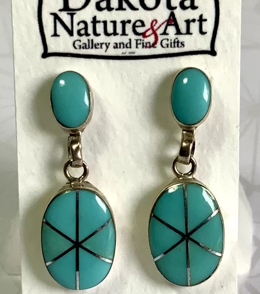 Dazzle Me Sweetly Turquoise Inlay Earrings