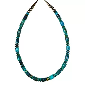 Delicious Teal Turquoise Necklace - 21 Long