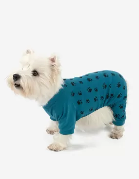 Dog Blue Paw Print Pajamas