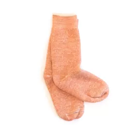 Double Face Merino   Cotton Socks - Orange