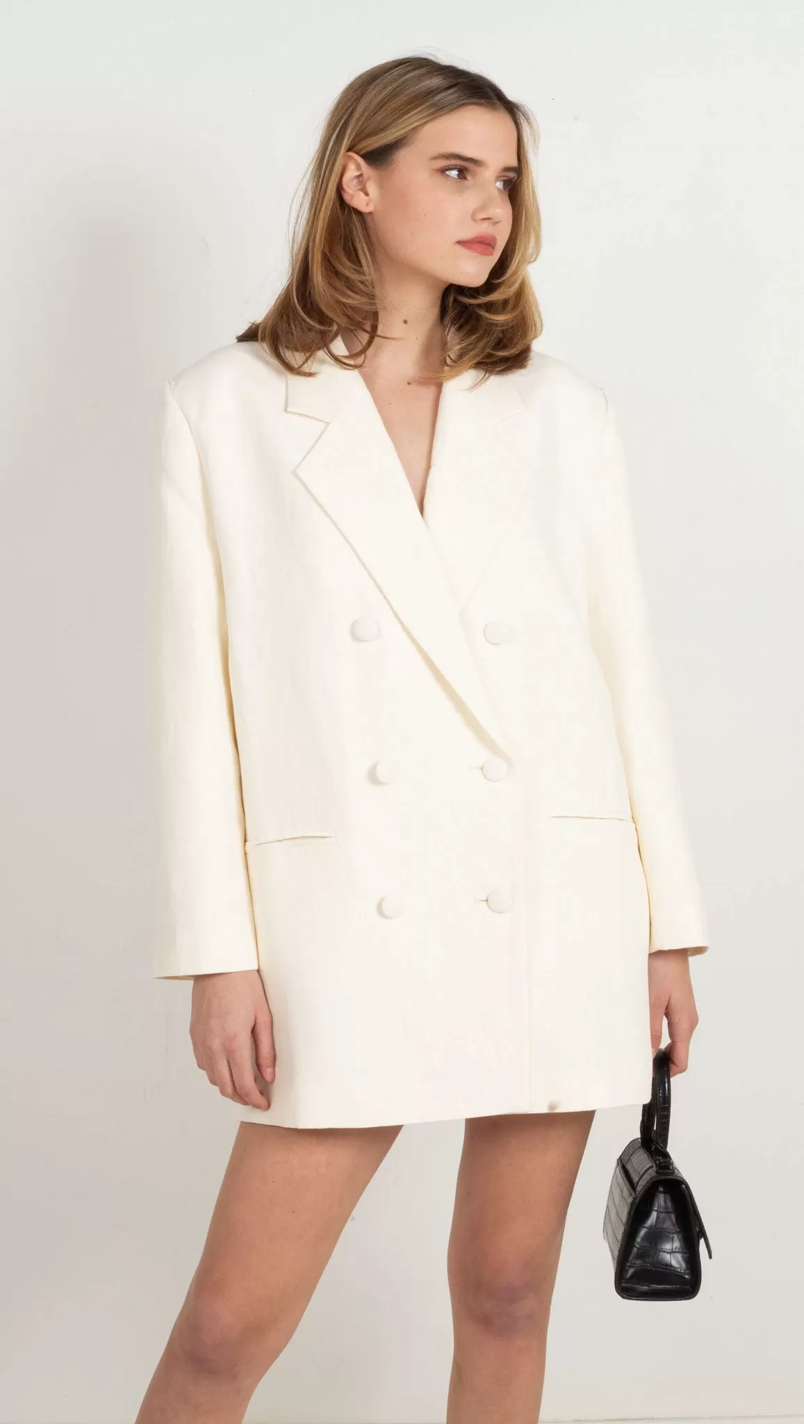 Emma Oversized Blazer Dress - White