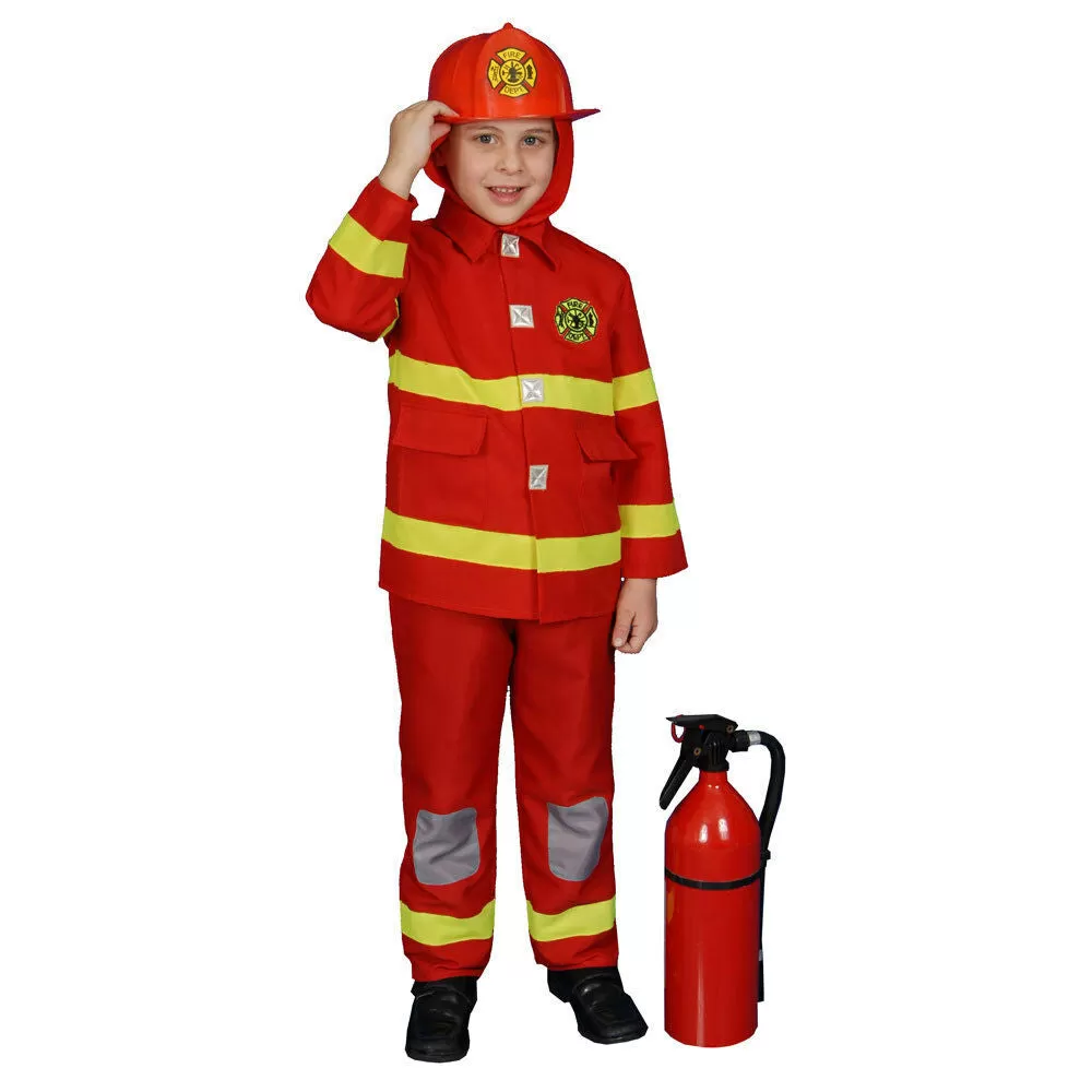 Firefighter Fireman Child Costume for Girls and Boys –  Size Small 4 - 6