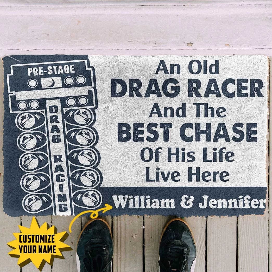 Gearhuman 3D Drag Racing Custom Name Doormat