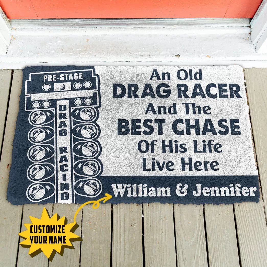 Gearhuman 3D Drag Racing Custom Name Doormat