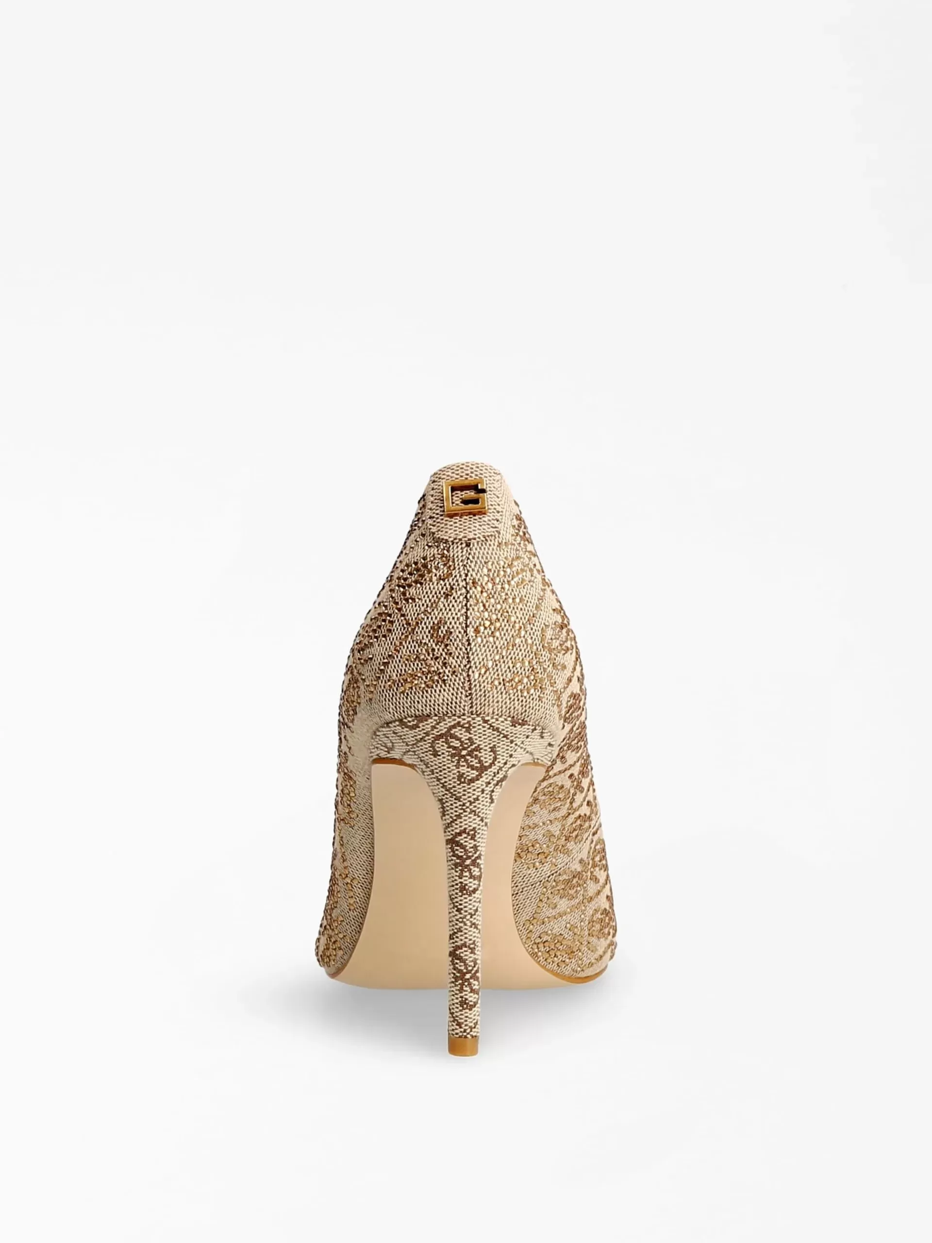 GUESS Piera Rinestone Denim Court Shoe Gold