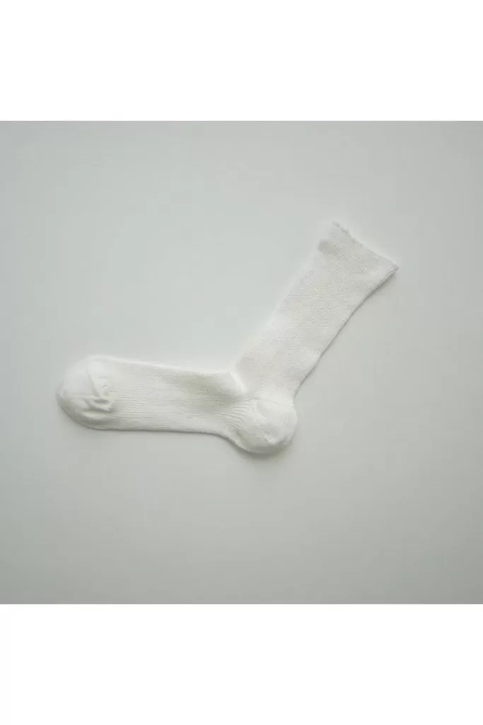 Hakne - Linen Ribbed Socks - Off White