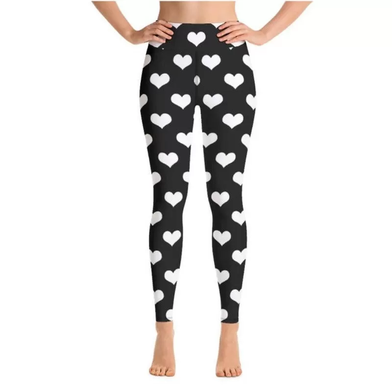 Heart Print Yoga Leggings