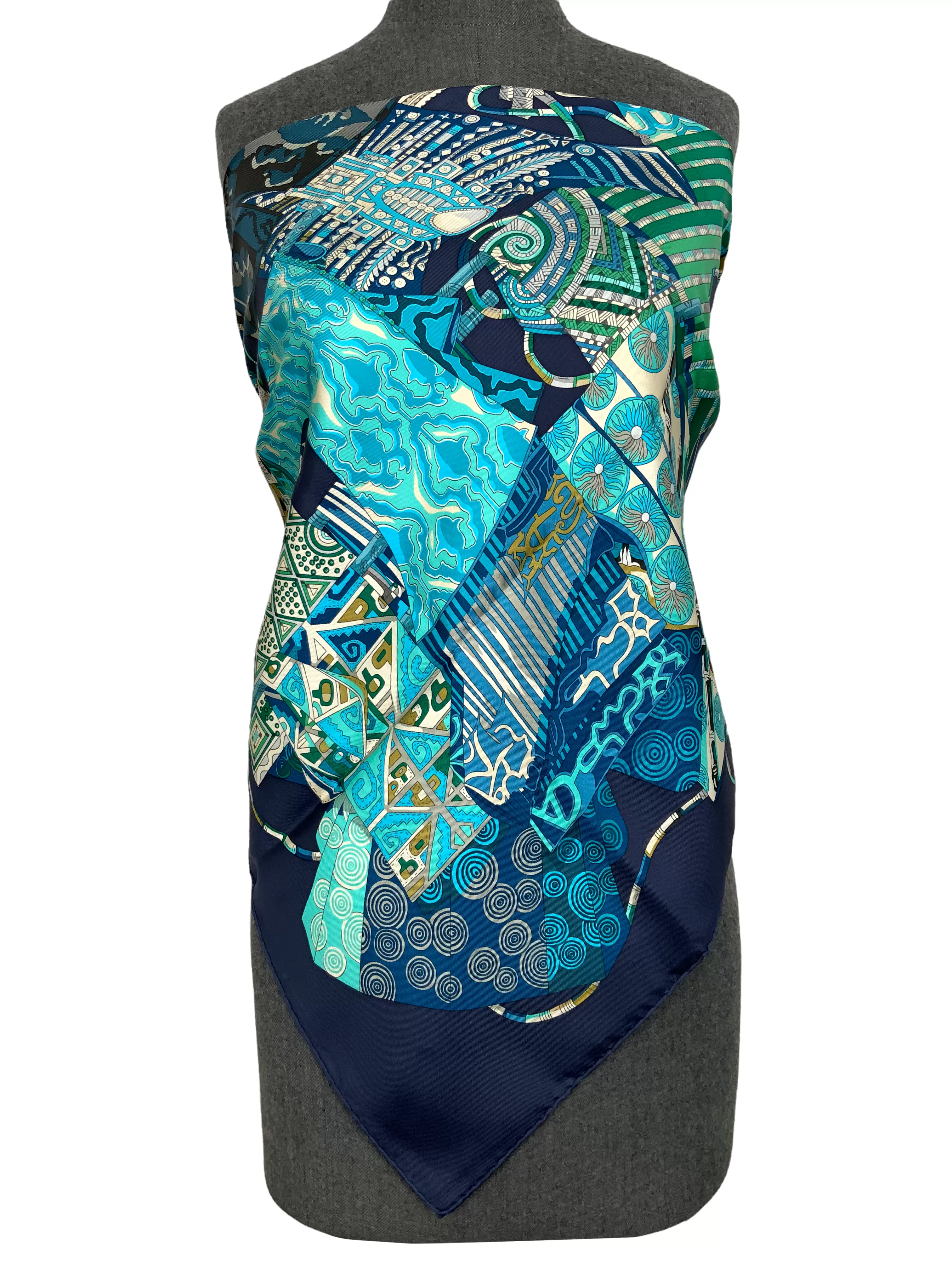 Hermes Voyage En Etoffes Silk Scarf 90