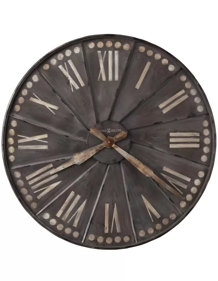 Howard Miller Stockard Oversized Metal Wall Clock - Aged Charcoal Finish