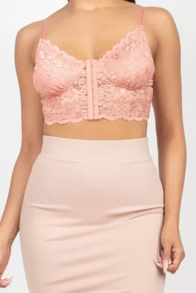 Jr Bralette Lace Hook - Peach