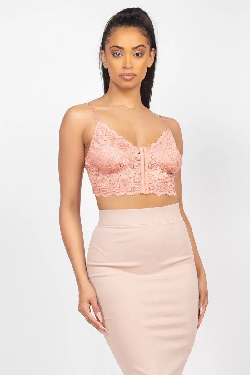 Jr Bralette Lace Hook - Peach