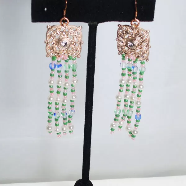 Kaile Bead Fringe Earrings