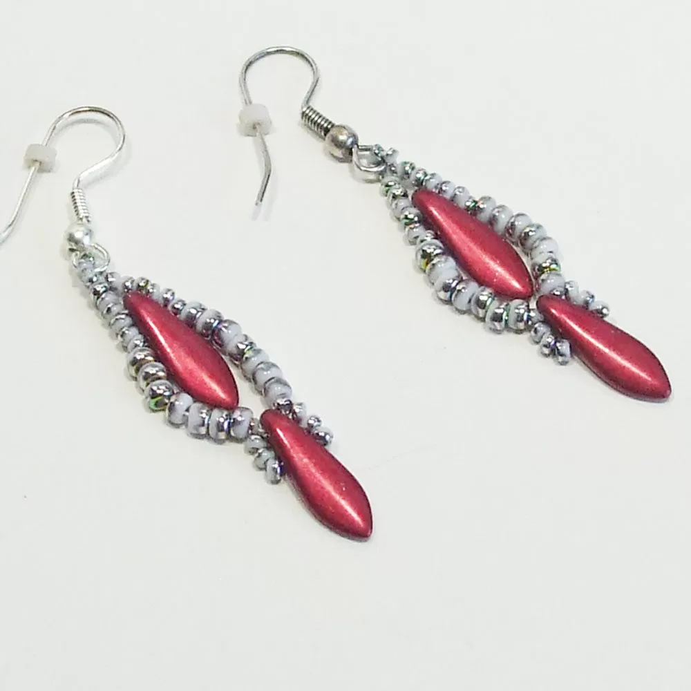 Kalea, Dagger Bead Dangle, Seed Bead Earrings