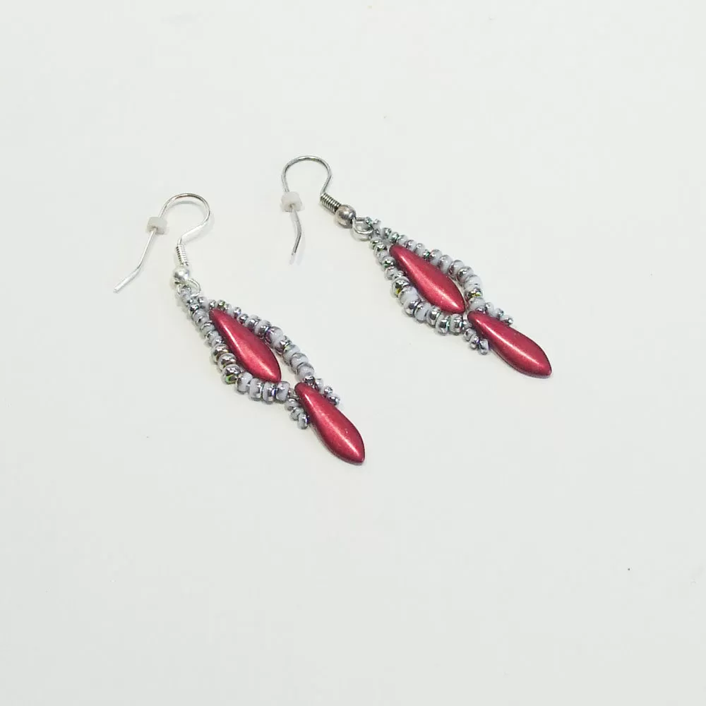 Kalea, Dagger Bead Dangle, Seed Bead Earrings