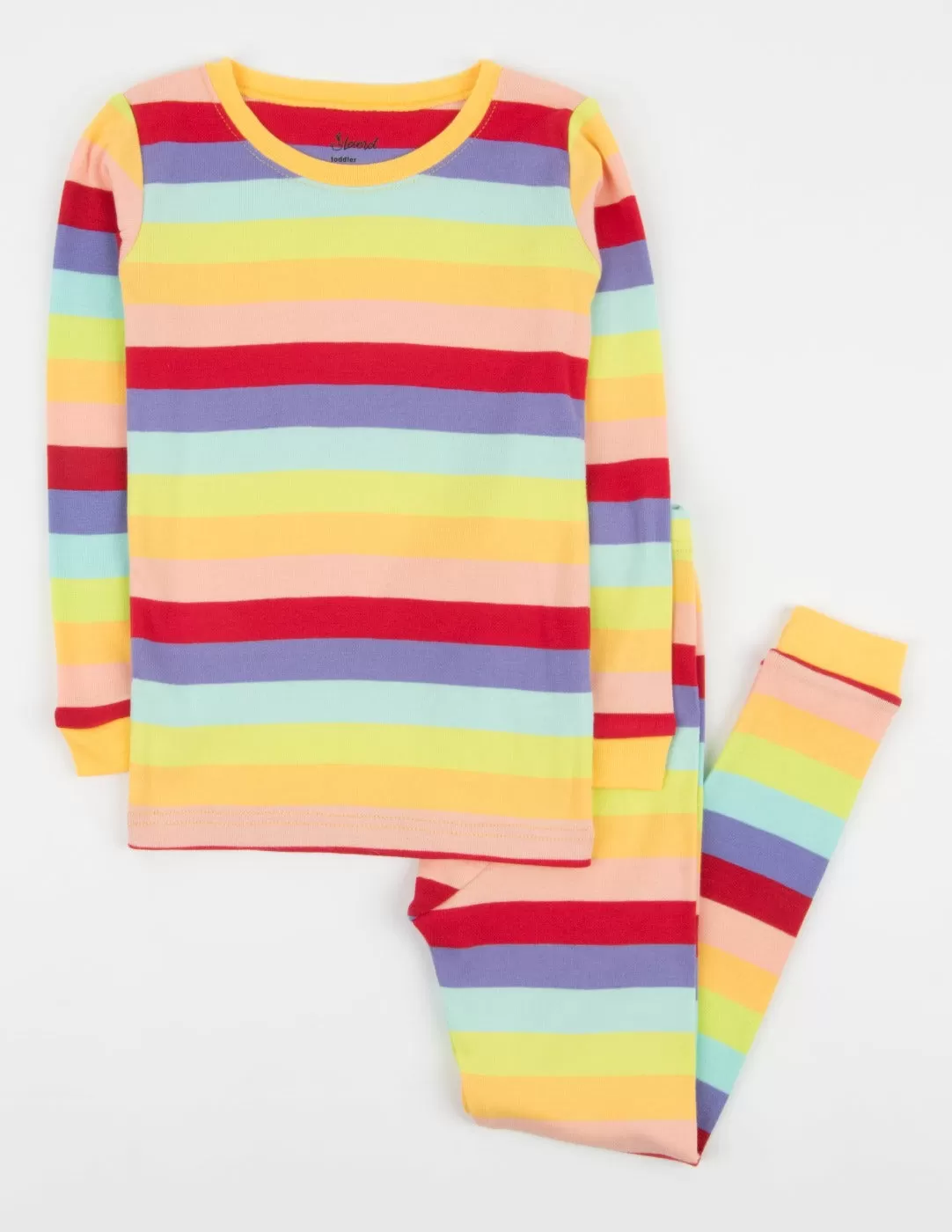 Kids Cotton Rainbow Girl Stripes Pajamas