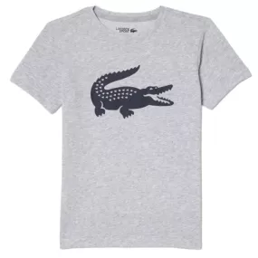 Kids Lacoste Sport Oversized Croc T Shirt (Grey Chine/Navy Blue) TJ2910-51