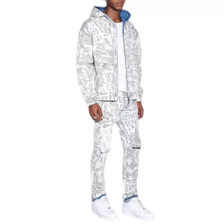 Ksubi Kollage Zip Hoodie Jacket (Icey) MFA23FL012