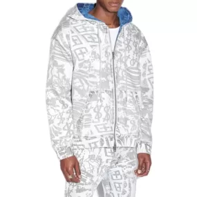 Ksubi Kollage Zip Hoodie Jacket (Icey) MFA23FL012